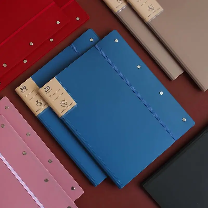 New A3 Display Book 20/30/40 Pages Transparent Insert Folder Document Storage Bag for Bank Campus File Office Workplace Student