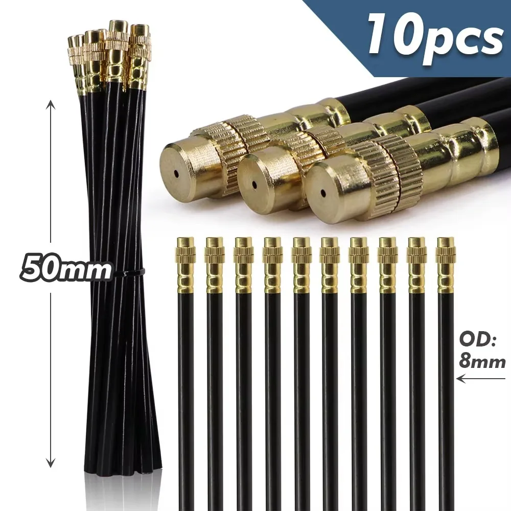 

5/10 шт. 20/30/50 см регулируемые форсунки для распыления воды на 360 градусов ° Автоматический распылитель для полива с гибким шлангом, латунный, 8 мм