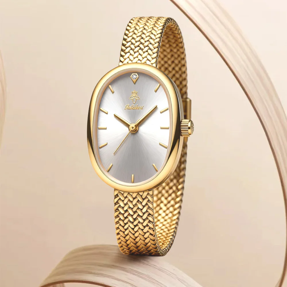 High Quality Gold Wheat Chain Strap Watch Minimalist Elegant Women’s Quartz Classic Sleek Design Stylish Daily Wear G