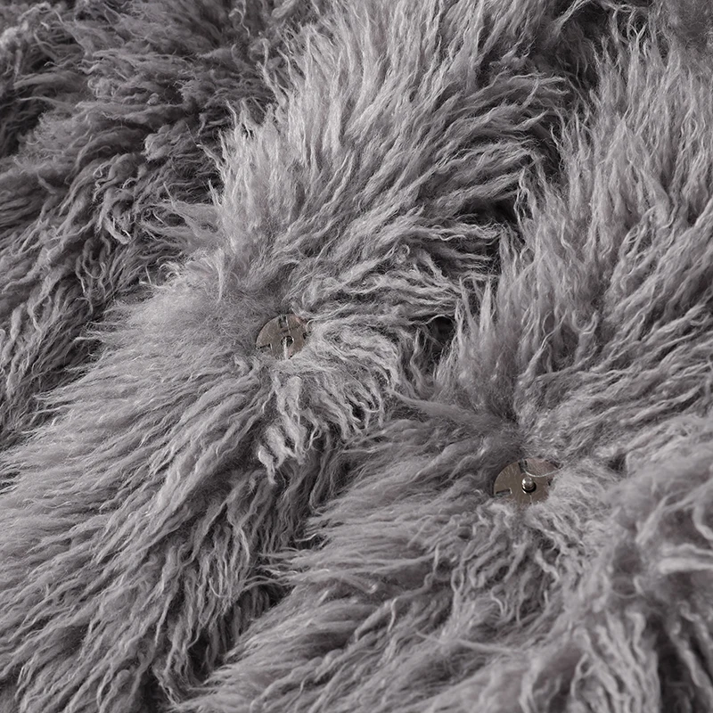 Neo Mint Extra Long Luxury Lamb Fur Teddy Coat Women 2024 Winter Ladies Mob Wife Style Oversized Chunky Faux Fur Jacket Overcoat