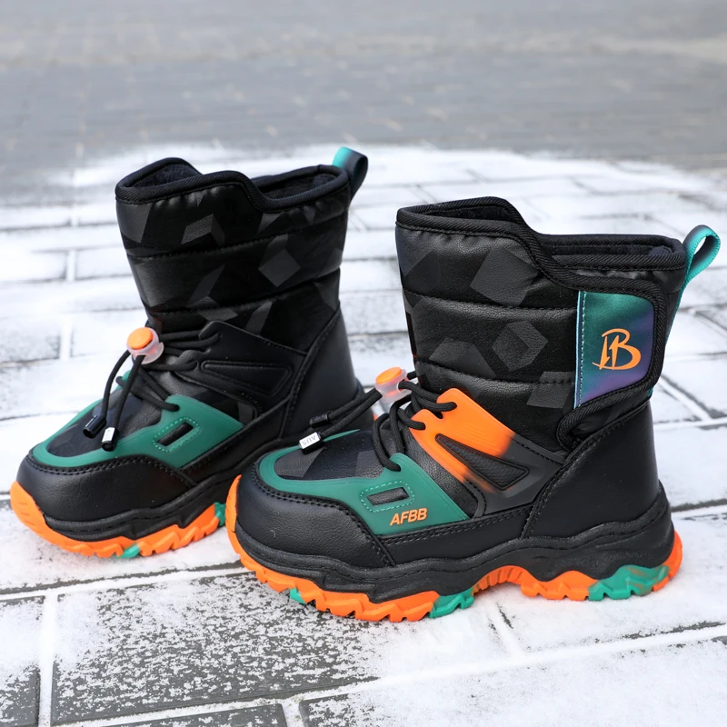 2022 High Quality Brand Non-slip Kids Snow Boots Baby Boy Girls Plush Outdoor Comfortable Shoes Children Keep Warm Sneakers