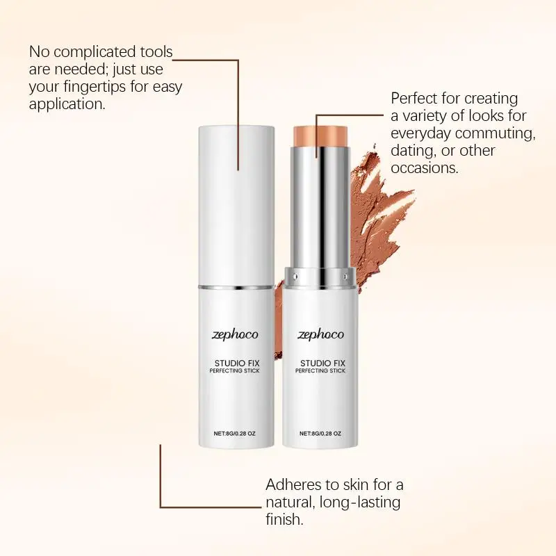 Stick Lightweight Natural Finish Evens Skin Tone Waterproof and Sweat Proof Makeup High Coverage Foundation Foundation