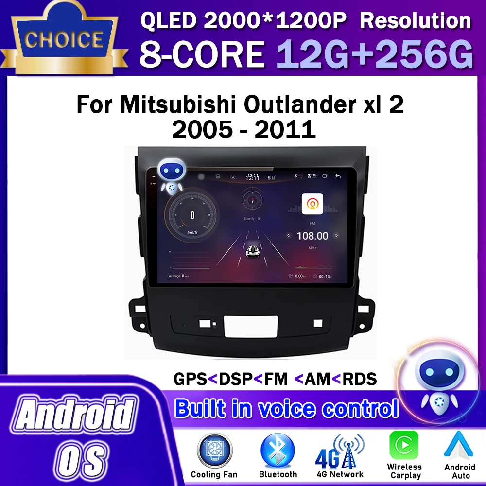 

9 Inch Android OS Car Radio Multimedia Stereo Player for Mitsubishi Outlander xl 2 2005 - 2011 GPS Navigatio Carplay WiFi