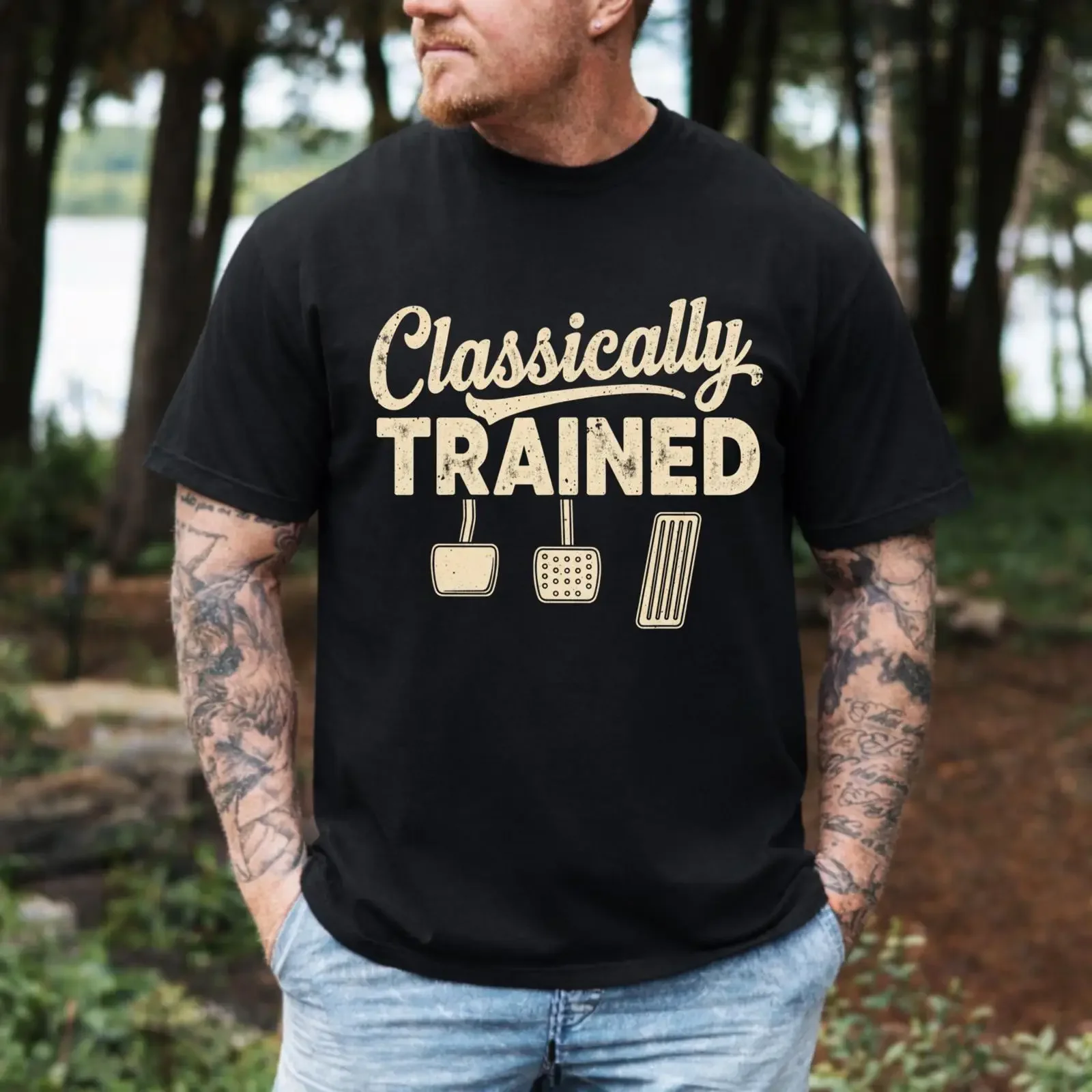 Classically Trained Car T Shirt Funny Enthusiast Mechanic Vintage Auto Humor for Drivers vintage Washed fashion