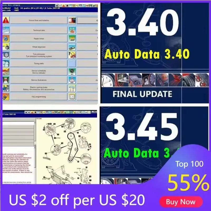 

2024 Hot Sale AUTO DATA 3.45 Wiring Diagrams Data Install Video AutoData 3.40 Multi-languages CD USB Drive Auto Repair Software