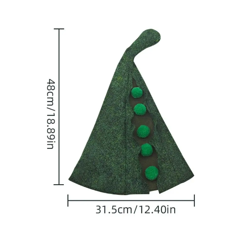Chapéu de Poliéster em Formato de Ervilha para Decoração de Cabelo, Acessório de Fantasia de Halloween, Adereço de Performance e Coleção