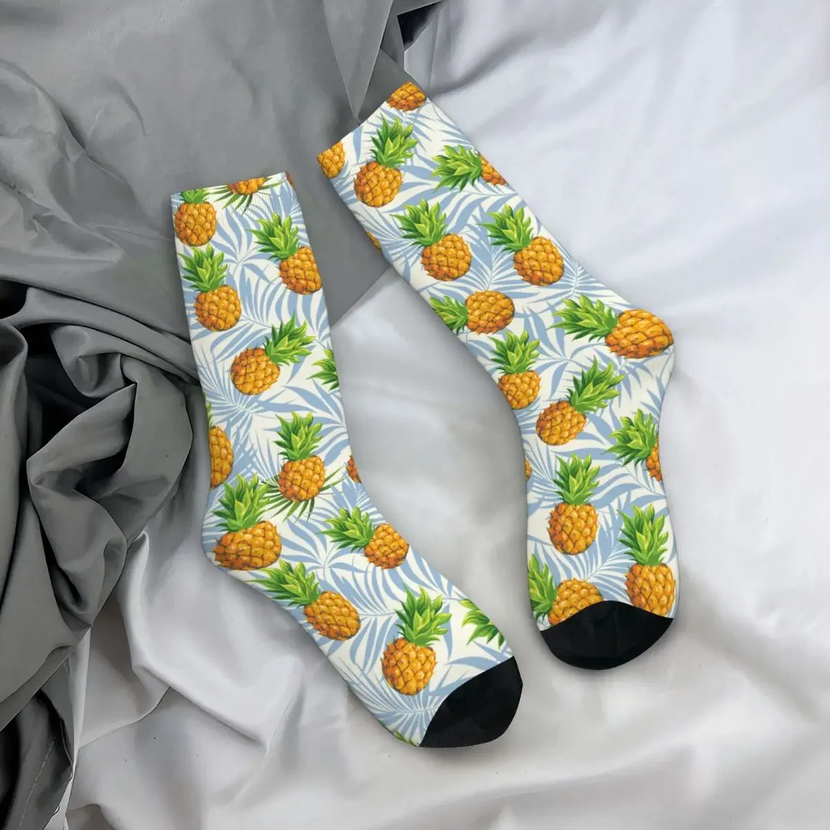 Chaussettes mignonnes respirantes pour hommes et femmes, chaussettes d'ananas fantaisie, chaussettes de fruits, haute qualité, printemps, été, automne, hiver