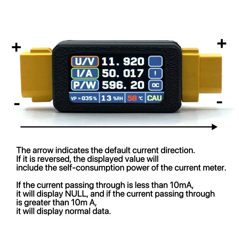 RC Battery 534V Ammeter 30A for XT60 with Temperature Humidity Sensor and Alarm Functions for Charge Discharge