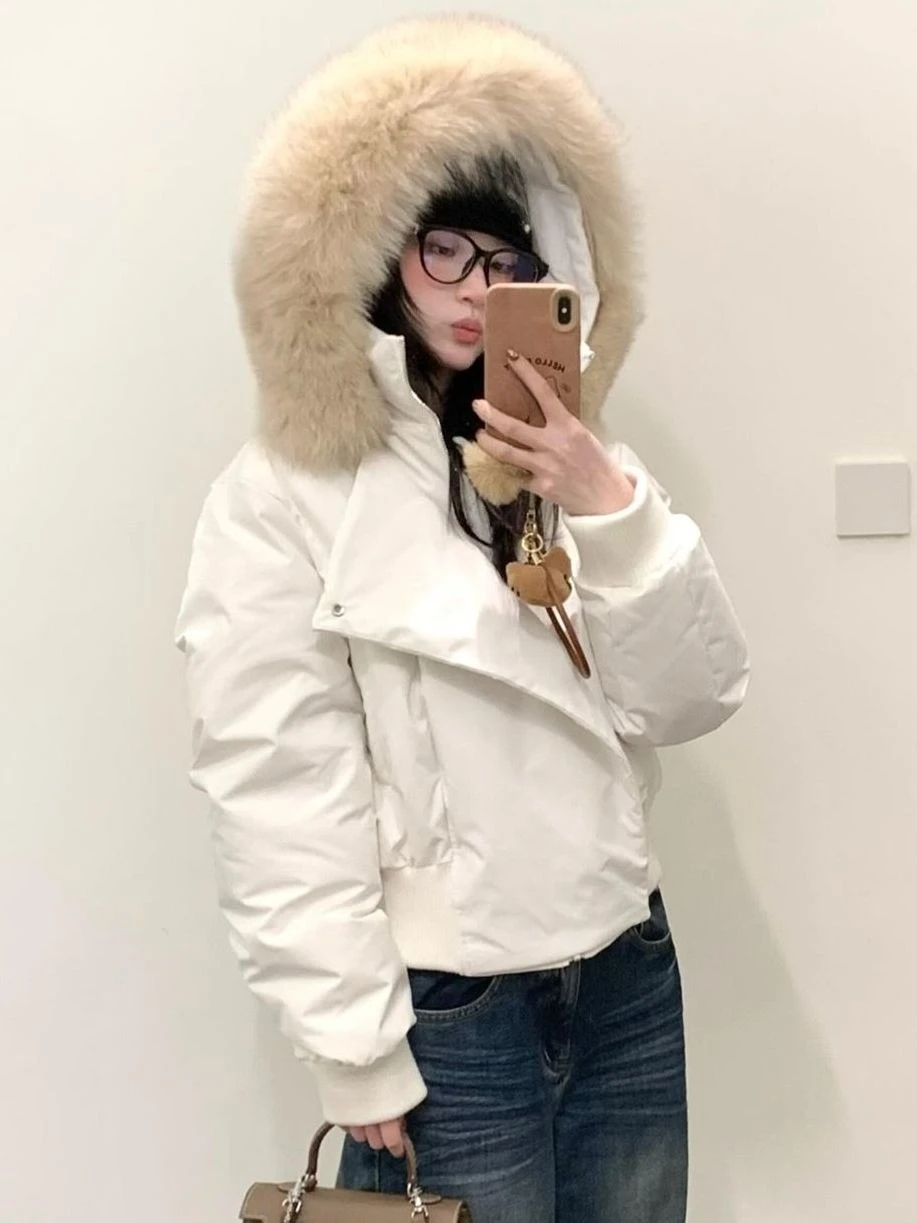 

Американское ретро пальто с воротником из искусственного меха, куртка с длинными рукавами, женская повседневная субкультура, Harajuku, однотонная осенне-зимняя уличная одежда