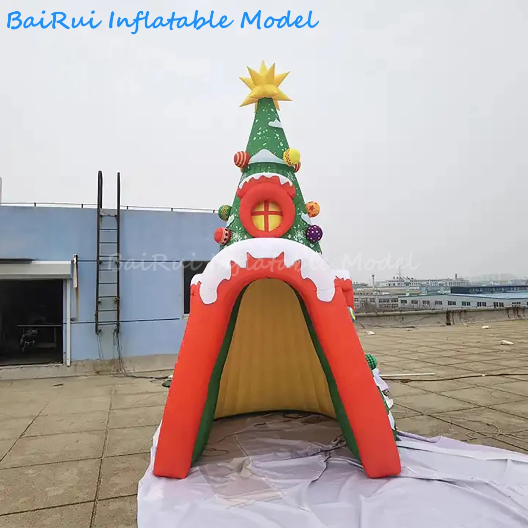 3M Aufblasbarer Weihnachtsbaum mit großem Eingangsbogen, aufblasbare Weihnachtsbäume, Kuppelbogen, Weihnachtsdekoration für drinnen und draußen, Heimdekoration – Detail 1