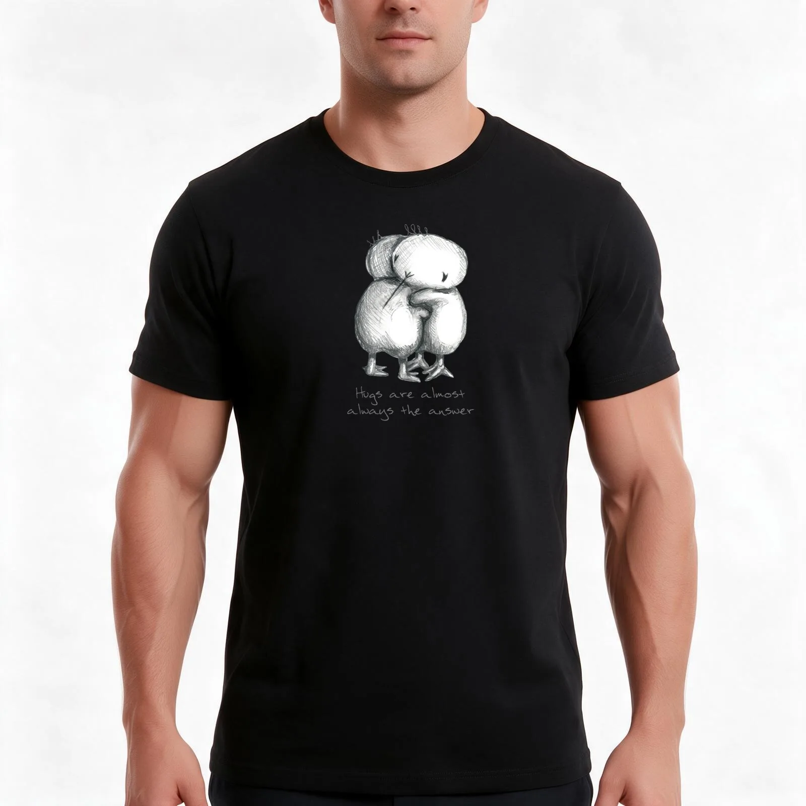 Hugs are the answer T-Shirt, Summer Casual Cotton Tee, Oversized Streetwear Tops, Vintage Graphic Print, Loose Fit Short Sleeve