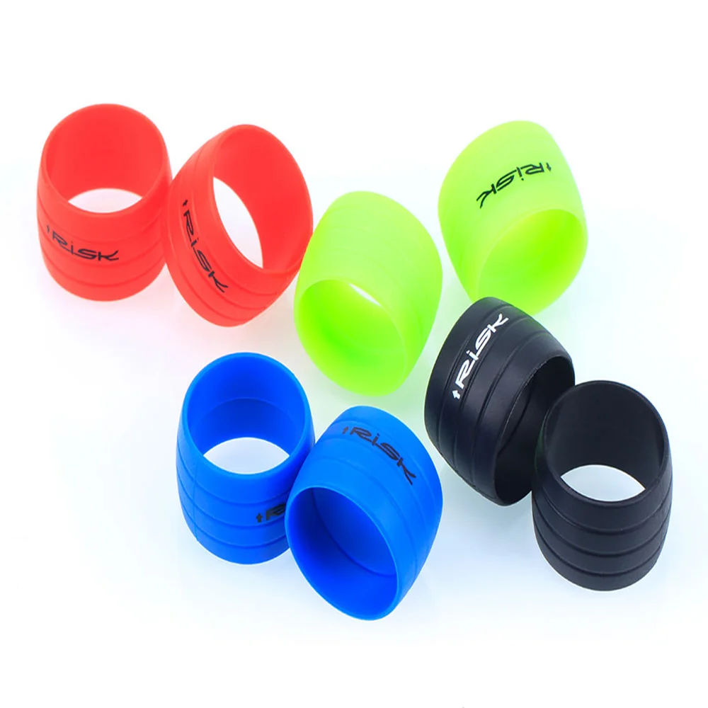 RISK Road Bike Strap Silicone Ring  Protective Silica Rubber Ring  Anti-Skip Plugs  For Bar Tape Waterproof  Wear Resistant