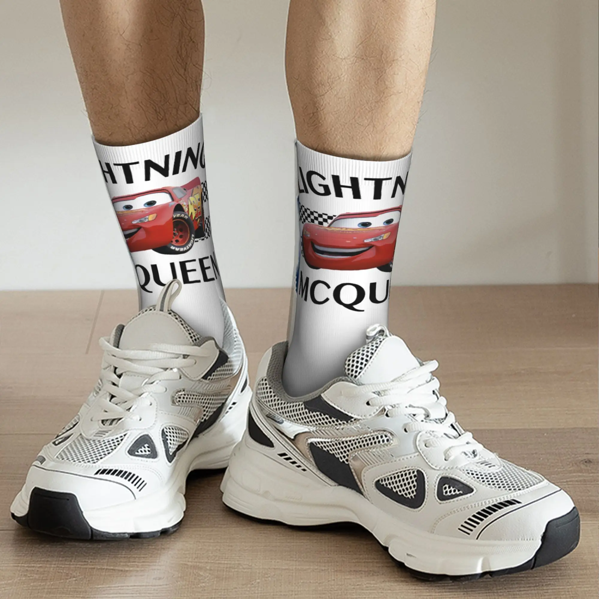 Moda Jesień Zima Męska Damska Skarpety Zygzak McQueen Antypoślizgowe Skarpety do Koszykówki
