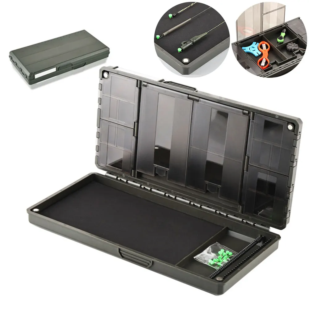 Caixa magnética de equipamento de pesca de carpa, plástico, equipamento de pesca de carpa, caixa de armazenamento, suporte de equipamento de linha de pesca, acessórios de pesca de carpa