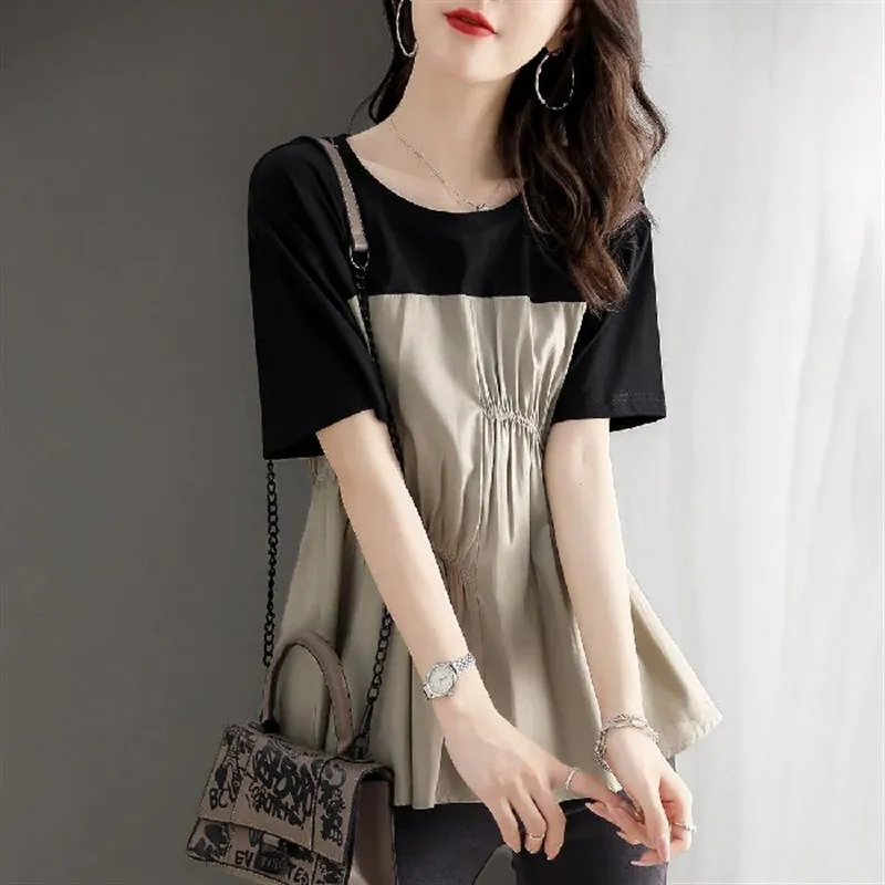 Été 2025 Faion femmes décontracté décontracté rond Ne T-irt ort Sve mignon Sle coupe confortable femmes T-shirt