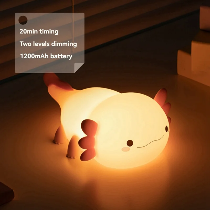 Salamander Hexagonal Dinosaur Night Light Cute Bedroom Breastfeeding Eye Protection Patting Light Salamander Night Light-ABXK