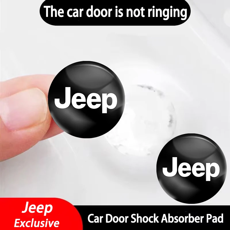 

8/12Pcs Car Logo Door Shock Absorbing Pad Gasket Sticker For Jeep Renegade JK Gladiator Compass Wrangler JL Star Cherokee Grand