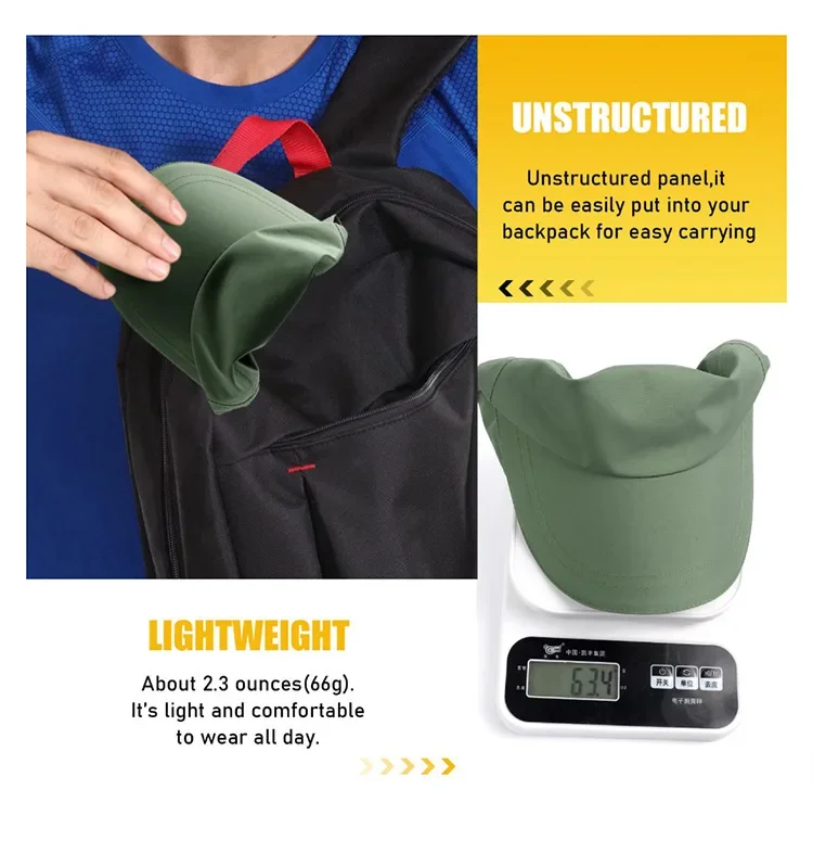 قبعة بيسبول للحماية من الشمس للجري للجنسين مقاومة للماء وقابلة للتعديل لركوب الدراجات والتنس والمشي لمسافات طويلة قبعات العظام الرياضية