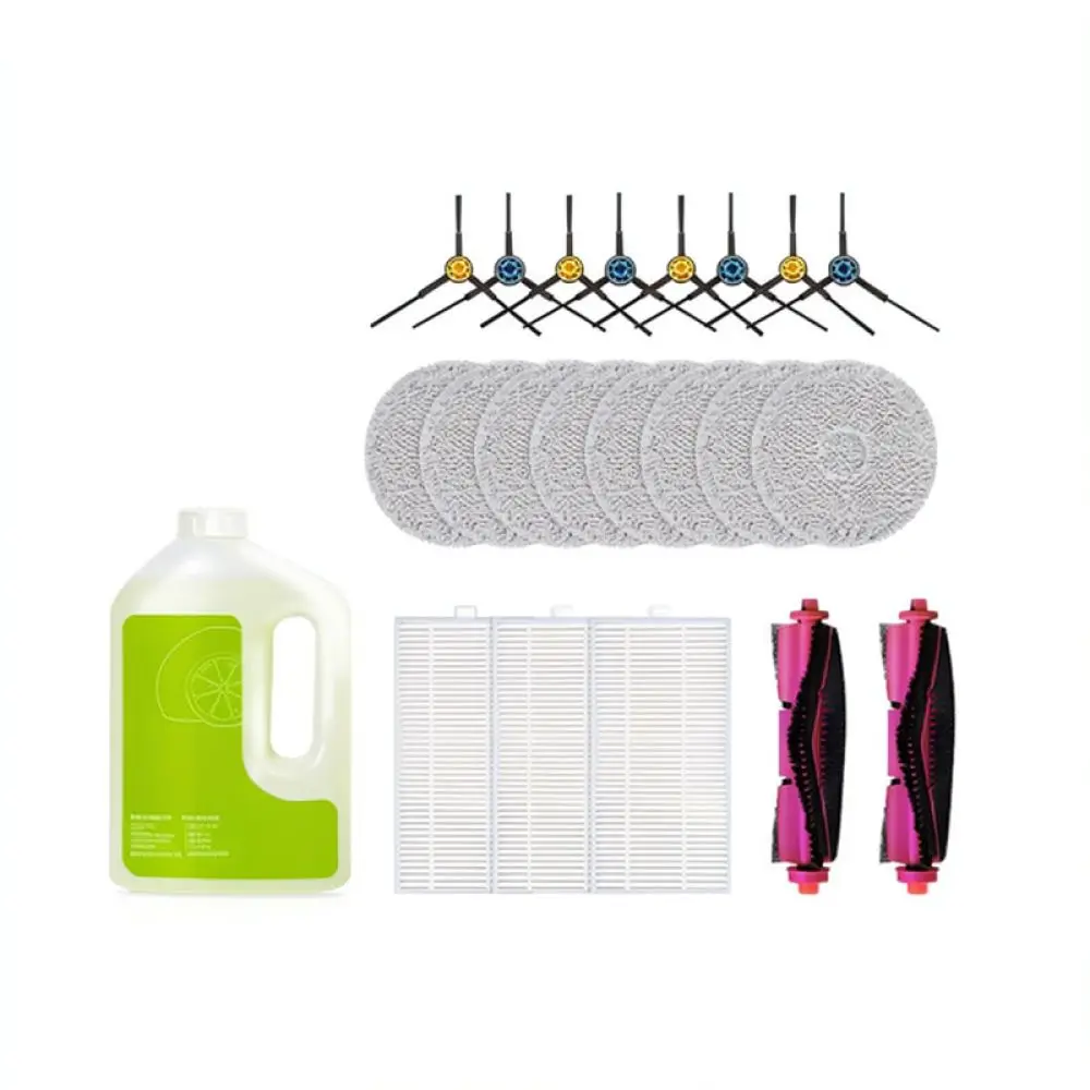 For Midea V10 V12 Robot Vacuum Spare Parts Main Roller Brush Side Brushes Hepa Filter Mop Cloth Cleaning Liquid Consumables