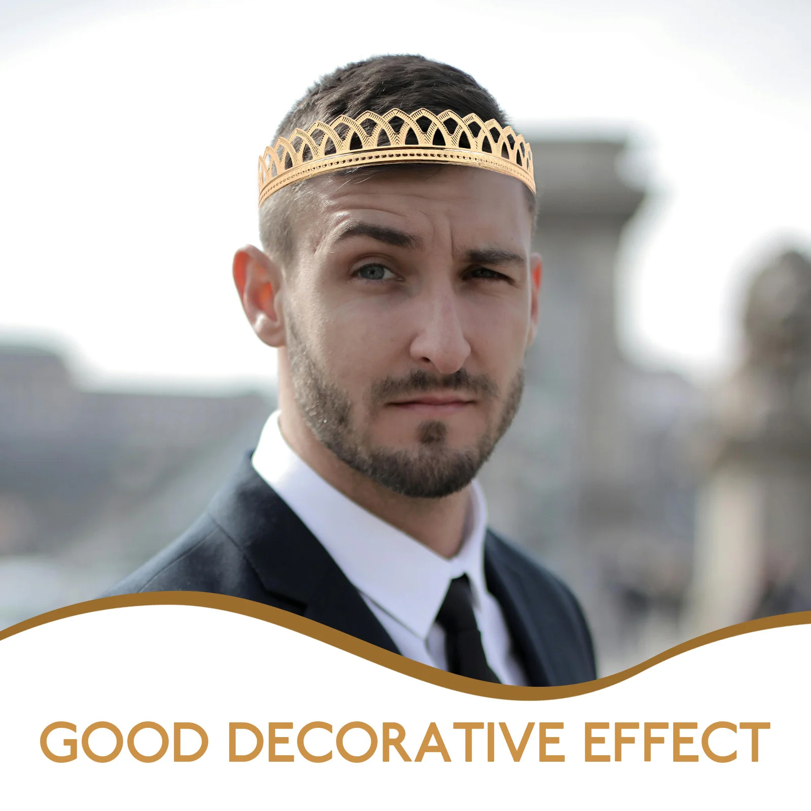 

King Crown Headdress Vintage Royal Hairband For Cosplay Wedding Party Performance Lightweight Decorative Costume Accessory