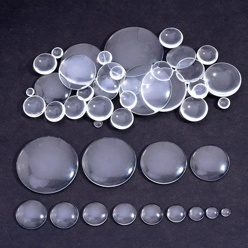 Transparent Round Clear Glass Cabochon 10/50 Pcs 6-40mm Flat Back for DIY Home Decor Jewelry Craft Making Projects
