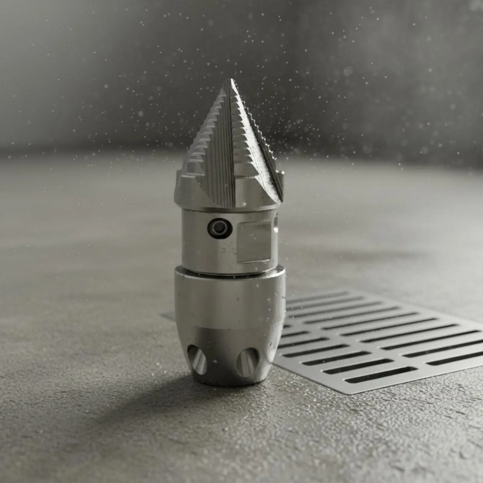 Stainless Steel Sewer Nozzle Clog Removal Rotating Spray Head for Professionals