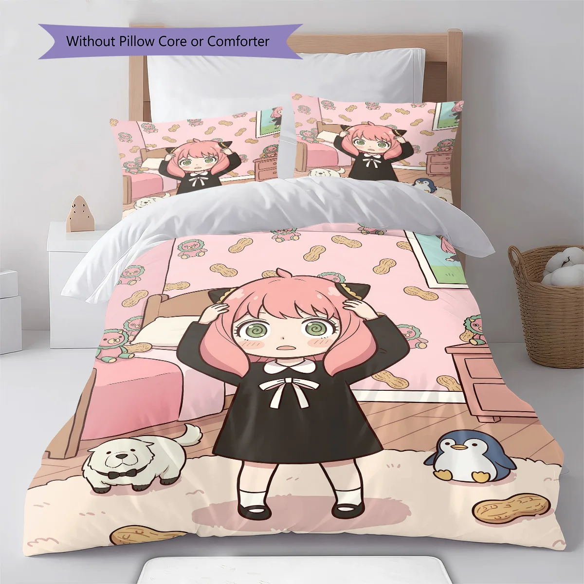 Anya Duvet Cover Soft Bedding Set Quilt Cover Comforter Cover Bedroom Home Decor Anime Theme -QJY
