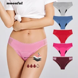 Bamboo Menstrual Panties for Women 4 Layer Absorbent Period Underwear Lace Bikini Leak Proof Culotte Menstruelle