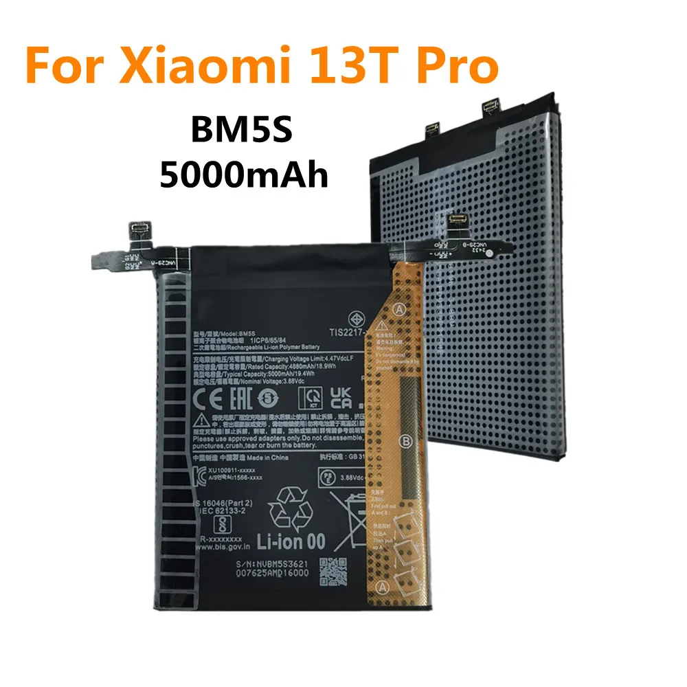 

5000mAh Replacement Battery BM5S For Xiaomi Mi 13T Pro / Redmi K60 Ultra /K60 Extreme Edition Phone Batteries