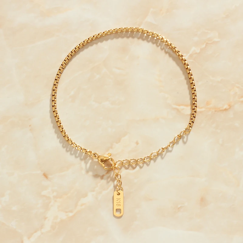 Sommar Hot Gift Gold Plated Girlfriend Gum for Bracelets Golden Box Chain Erkek Bileklik Wedding Jewelry