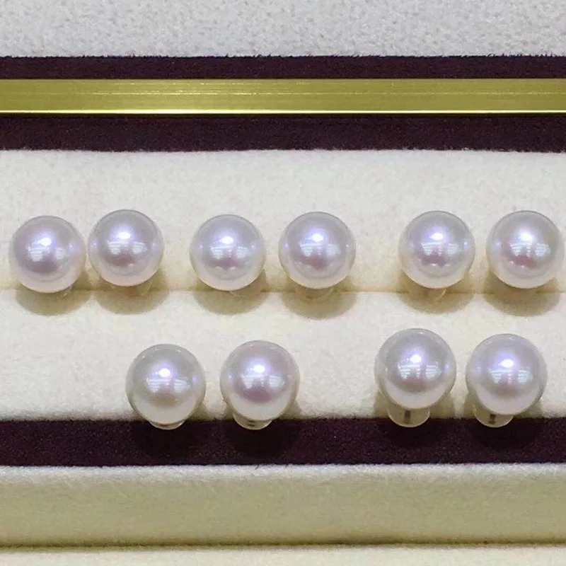 White Cultured 11-12mm Sea Pearl Earrings for Women Classic 925 Sterling Silver Jewelry Gold Stud Earrings