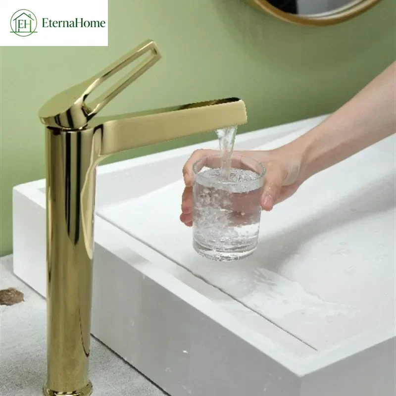 Basin Faucets High/Short Black/Chrome/White/Gold/Gray Countertop Sink Hot & Cold Water Mixing Copper Taps Bathroom Accessories