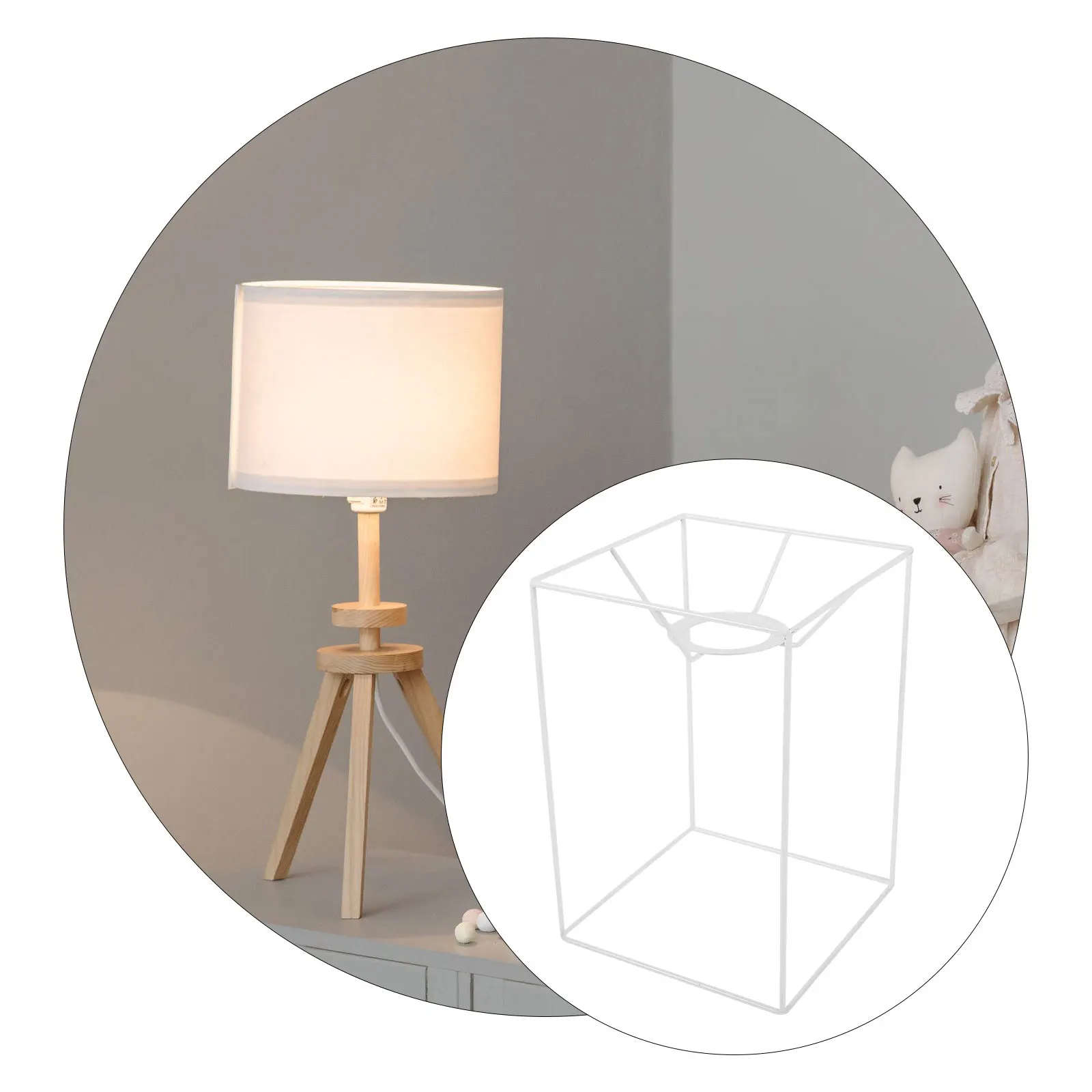 

Lampshade Frame Ch DIY Lampshade Frame Ring Desk Table Making Supplies Multipurpose Lights Kit Shade Holder Guard