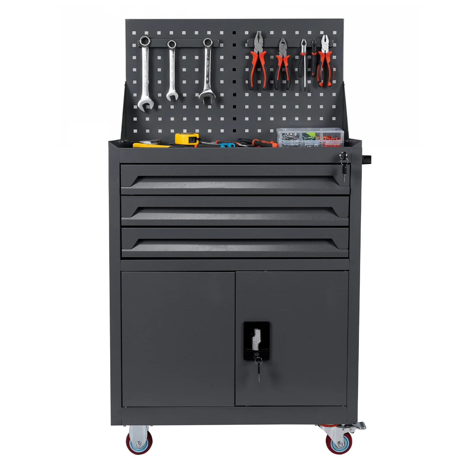 

Tool Box Organizer with Drawers Auto Repair Tool Cart Rolling Tool Cart for Workshop Warehouse Garage