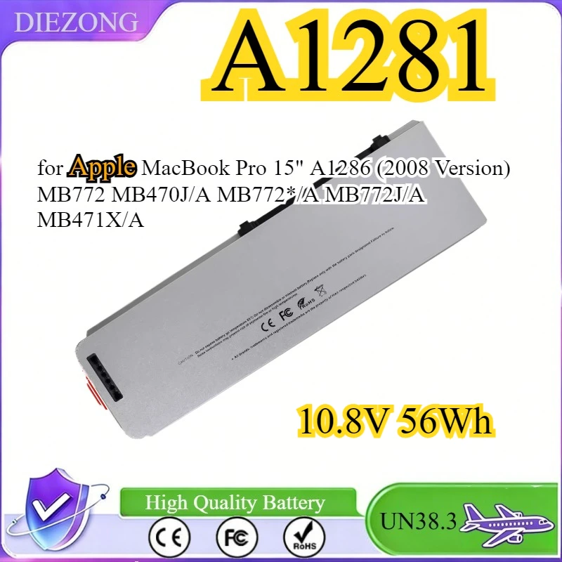 

A1281 Laptop Battery for Apple MacBook Pro 15" A1286 (2008 Version) MB772 MB470J/A MB772*/A MB772J/A MB471X/A