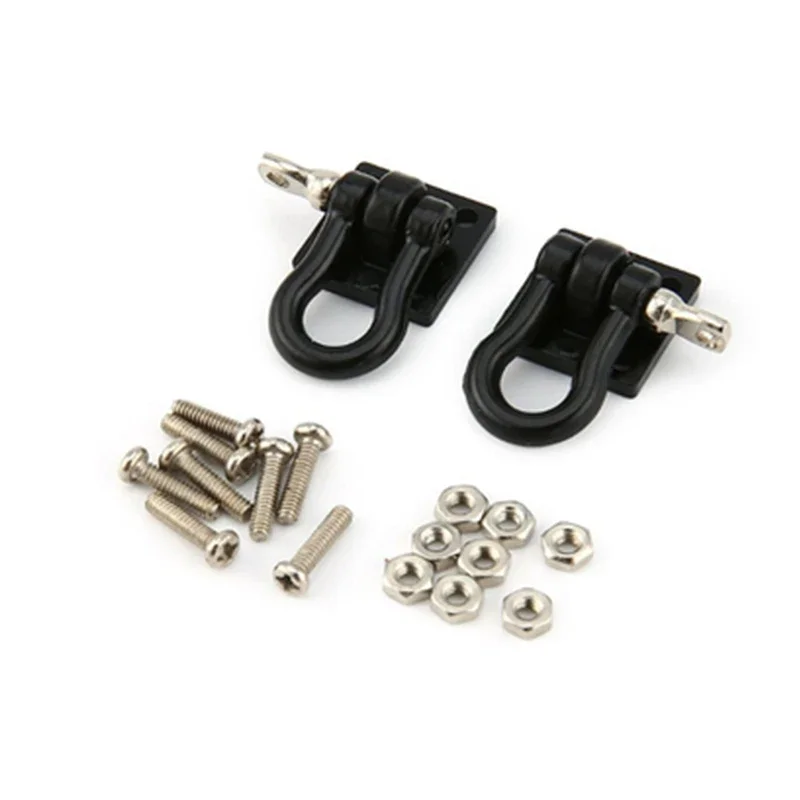 2pcs RC Car Metal Trailer TRX4 Axial SCX10 90046 RC4WD D90 TF2 Tamiya CC01 Shackle Rescue Tow Hook for 1/10 RC Crawler Traxxas