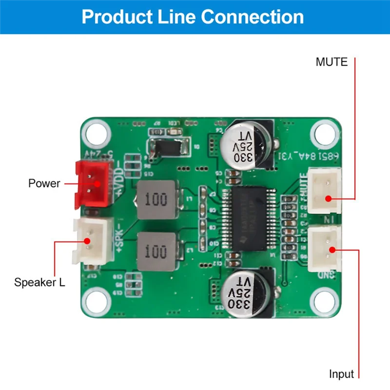 B68C 60W Mono Digital Audio Power Amplifier Board TPA3118 DC 12V-24V 4-8Ohm Class D Home Audio Amplifier Module