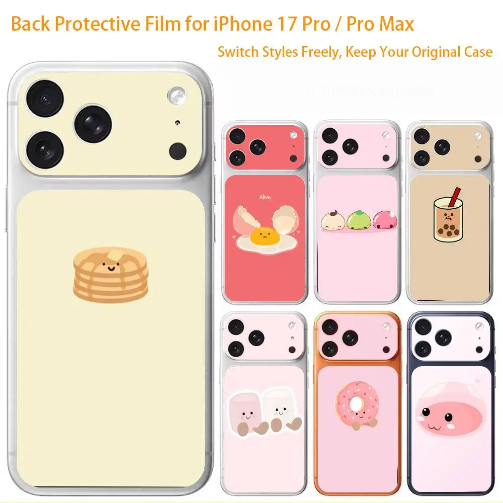 

Kawaii Food Character Series Premium Skin Wrap for iPhone 17 Pro/Max, Back Frame Camera Protective Decal (Not Case)
