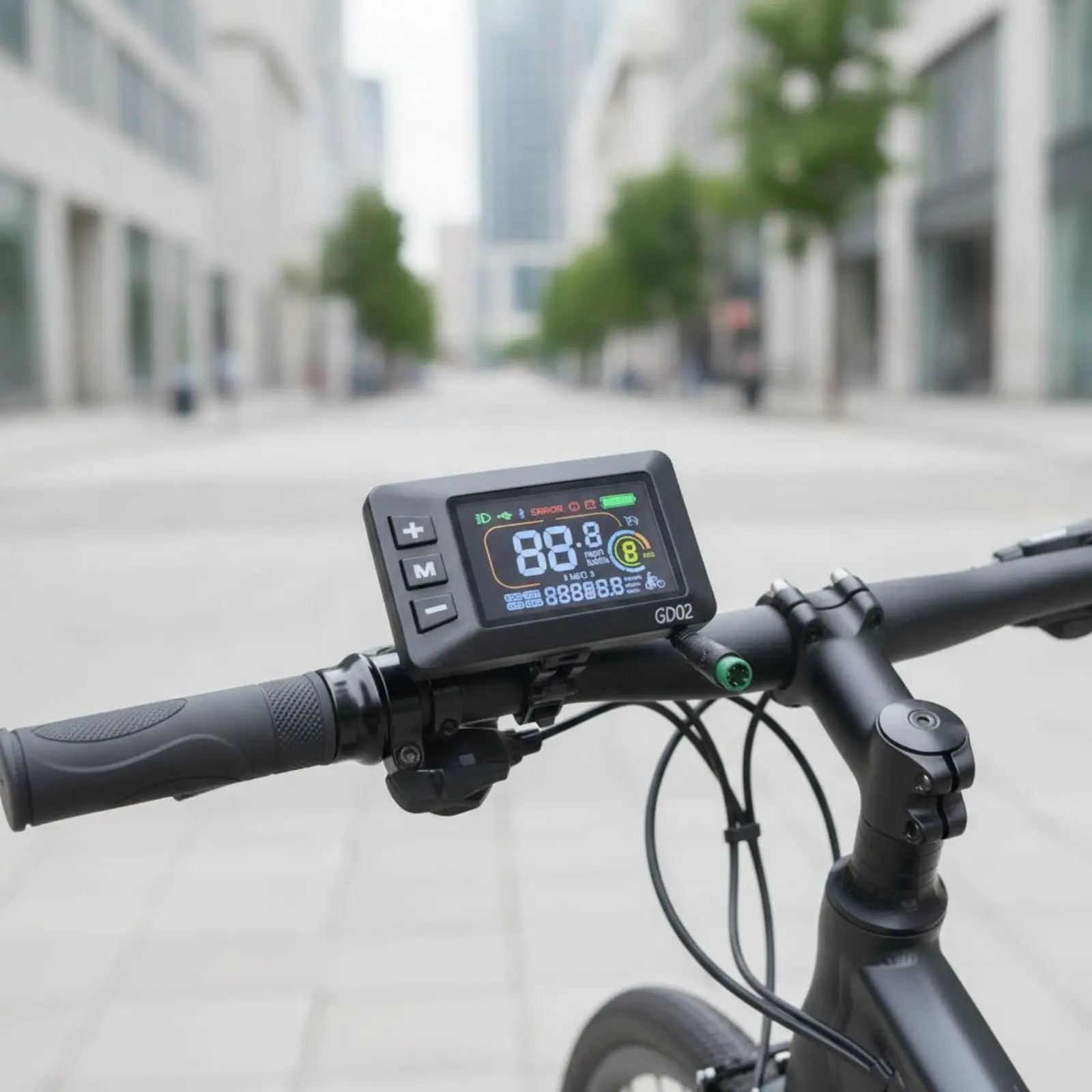 Color Screen Instrument Display Rectangular Electric Cycle Display with Waterproof Connector Compact for Commuters, Commuting