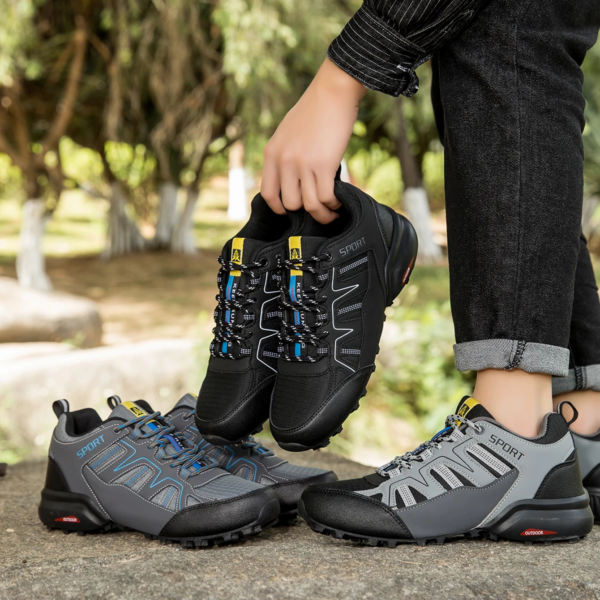 Мужская уличная походная обувь, водонепроницаемая нескользящая вездеходная спортивная обувь, тактическая тренировочная обувь для походов и кемпинга, велосипедная обувь