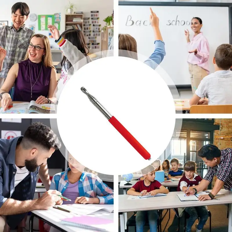 Puntatore retrattile per insegnanti puntatore didattico con impugnatura antiscivolo per presentazione puntatore portatile telescopico Stick per insegnanti