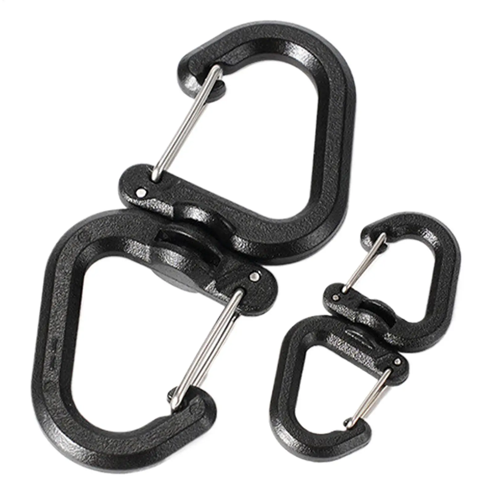 360 Rotating Double Carabiner Swivel Keychain Carabiner Locking Carabiner Hooks Multi-Use Swivel Keychain Clip For Backpacks