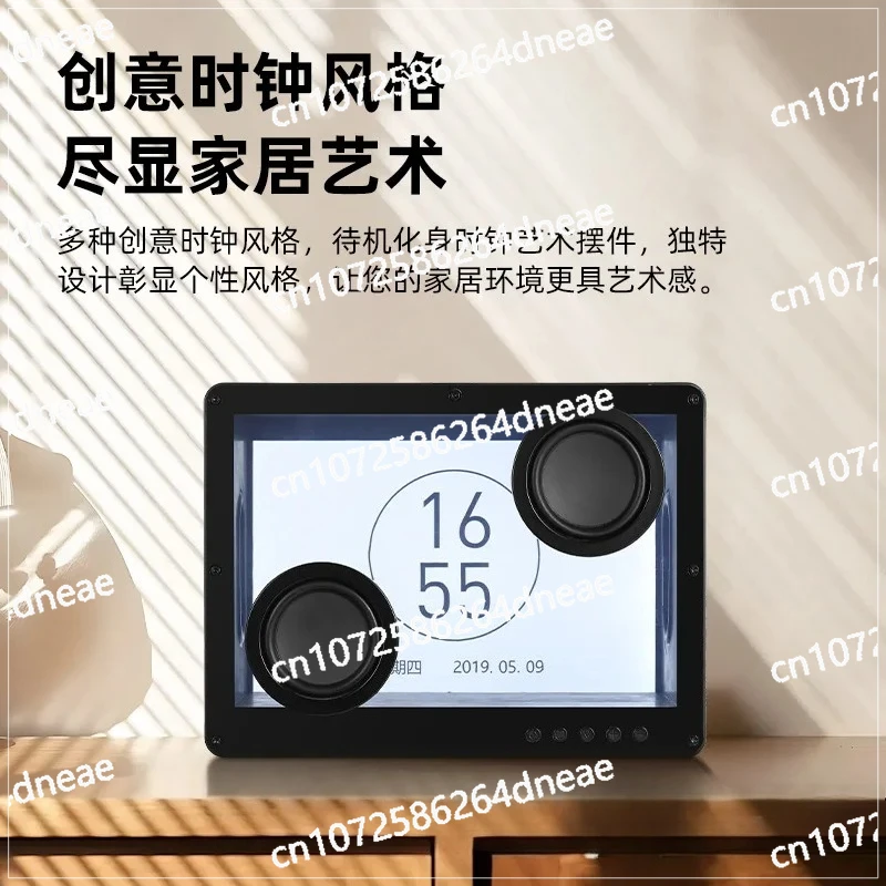 سماعة لاسلكية تعمل بالبلوتوث وصلات صوت TF بطاقة غطاء خلفية سطح المكتب الصوت اللاسلكي الإبداعية شفافة المتكلم كلمات عائمة #4