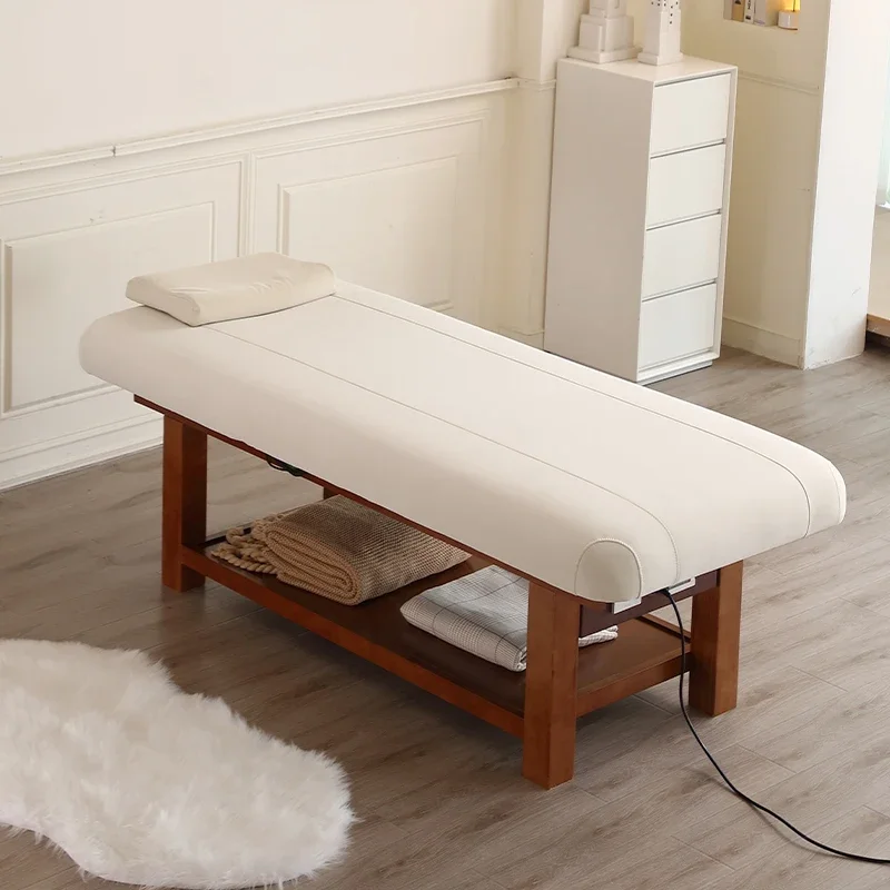 Wood Electric Massage Tables Beautify Emulsion Massage Physiotherapy Massage Beds Knead Ear Cleaning Furniture Cama Masaje FYMB