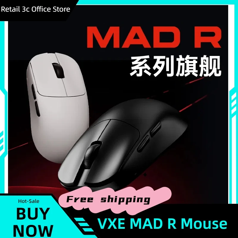 

VGN VXE MAD R MAJOR Wireless Mouse PAW3950 Sensor 8K FPS Gaming Mouse Low Latency 36g Light Weight Customize Gaming Accessories