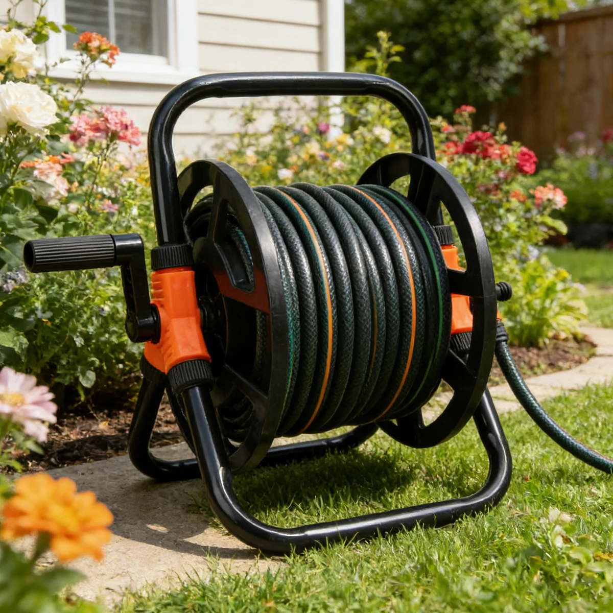 Garden Hose Reel Wall Mount Tool Extendable Water Pipe Reel for Garden Irrigation Car Washing Terrace Watering Use