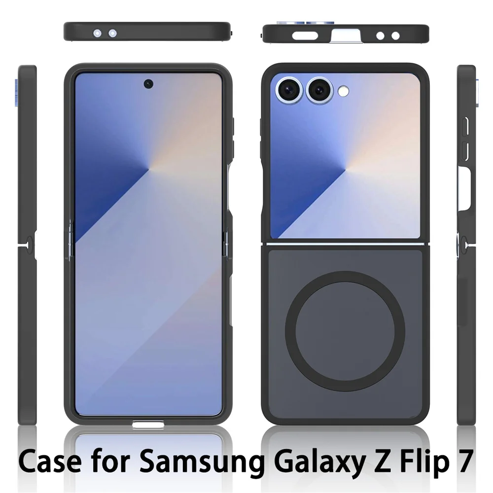 New Case For Samsung Galaxy Z Flip 7 Phone Case luxury Support in wireless charging Flip Cover For Samsung Z Flip 6 Phone Cover - náhled 3
