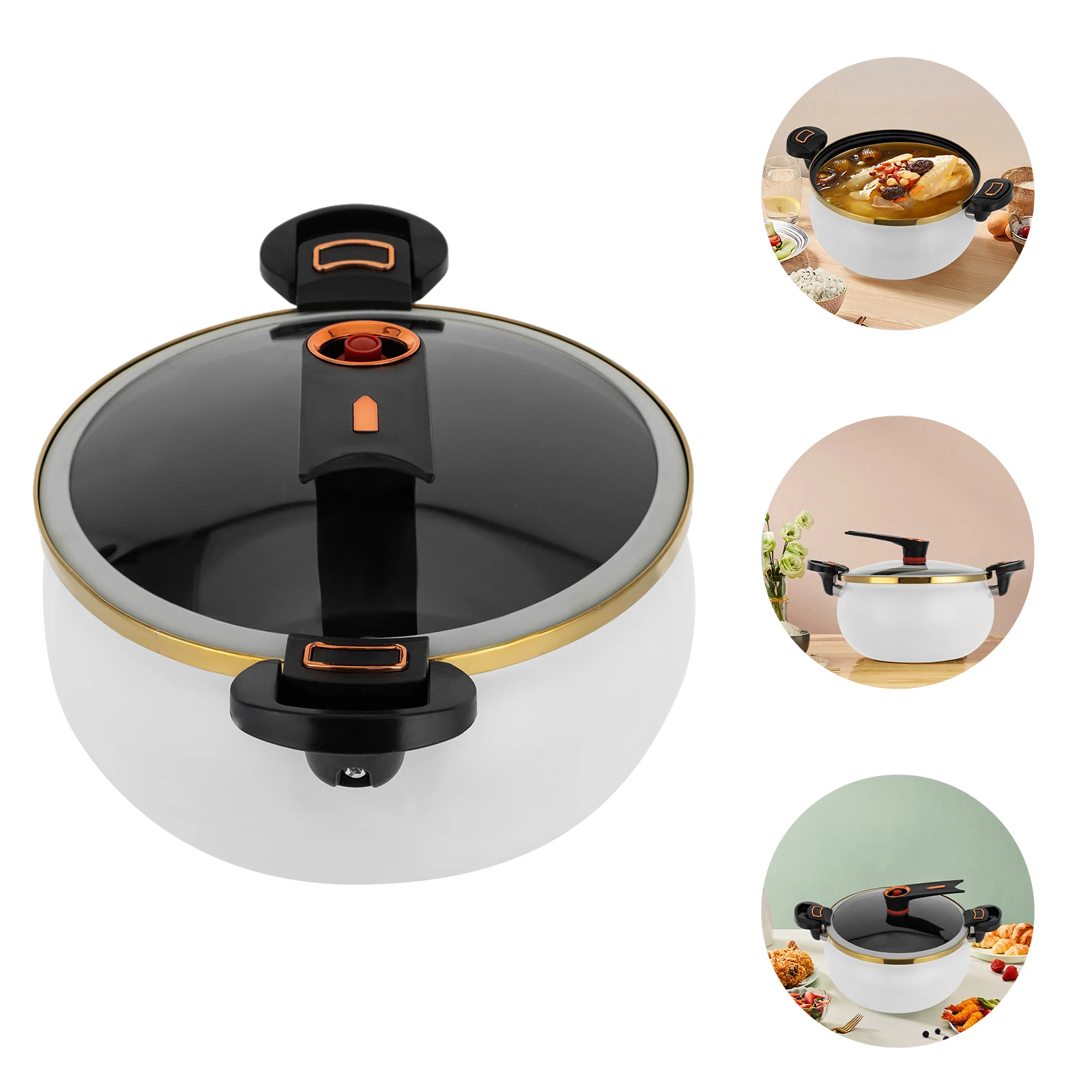 

8L Black/White Round Micro Pressure Cooker,Iron Multi-Function Micro Pressure Cooking Pot for Homes,Restaurants