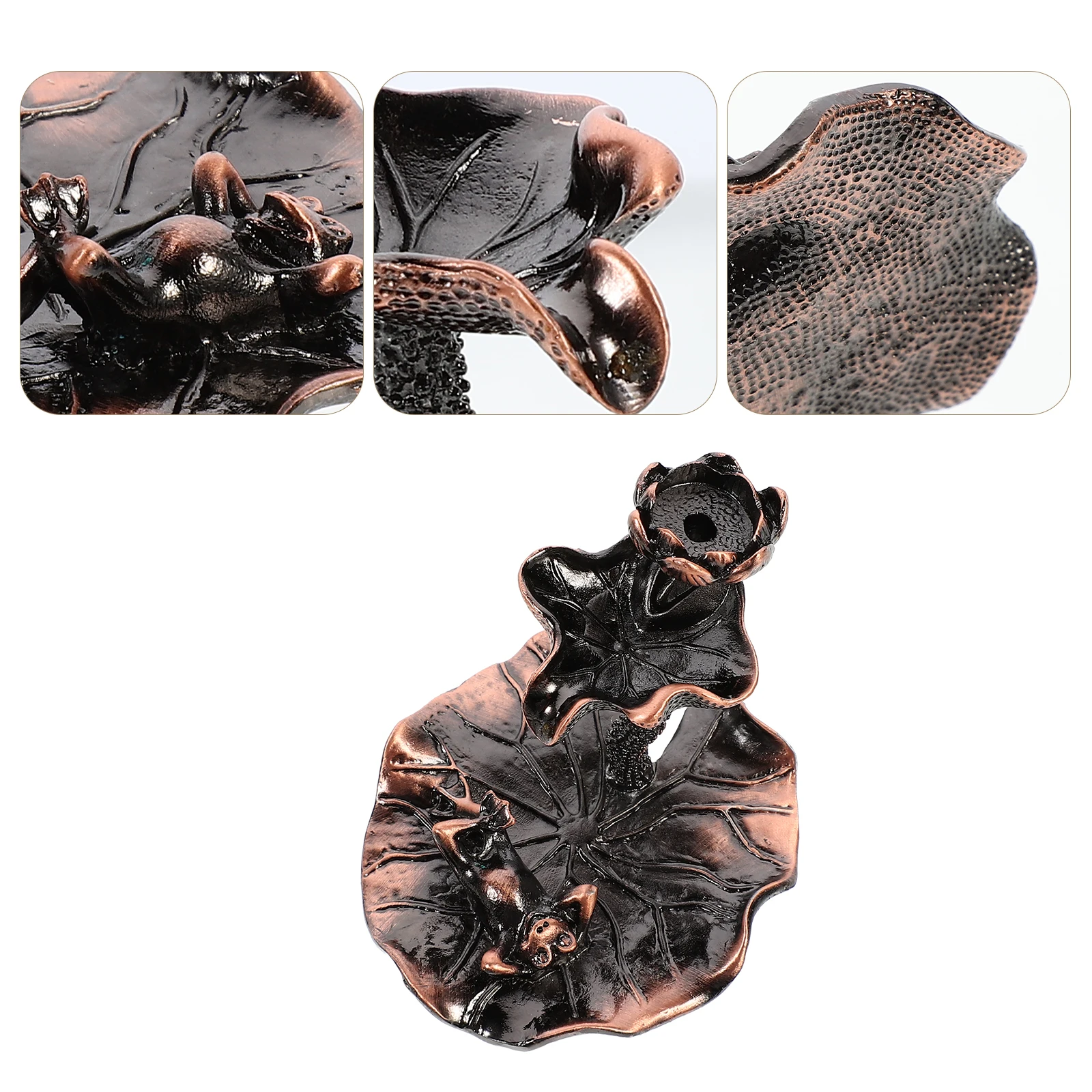

1pc Backflow Incense Holder Frog Shape Alloy Burner For Home Office Yoga Meditation Room Aromatherapy Decoration Incense Stick