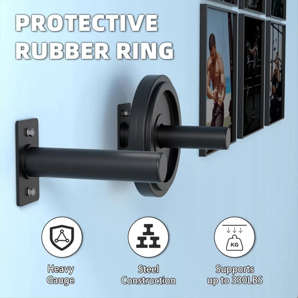 1Pc Wall Mounted Weight Plate Holder Weight Rack Storage for Weight Plate Wall-Mounted Plate Rack Barbell Plate Rack